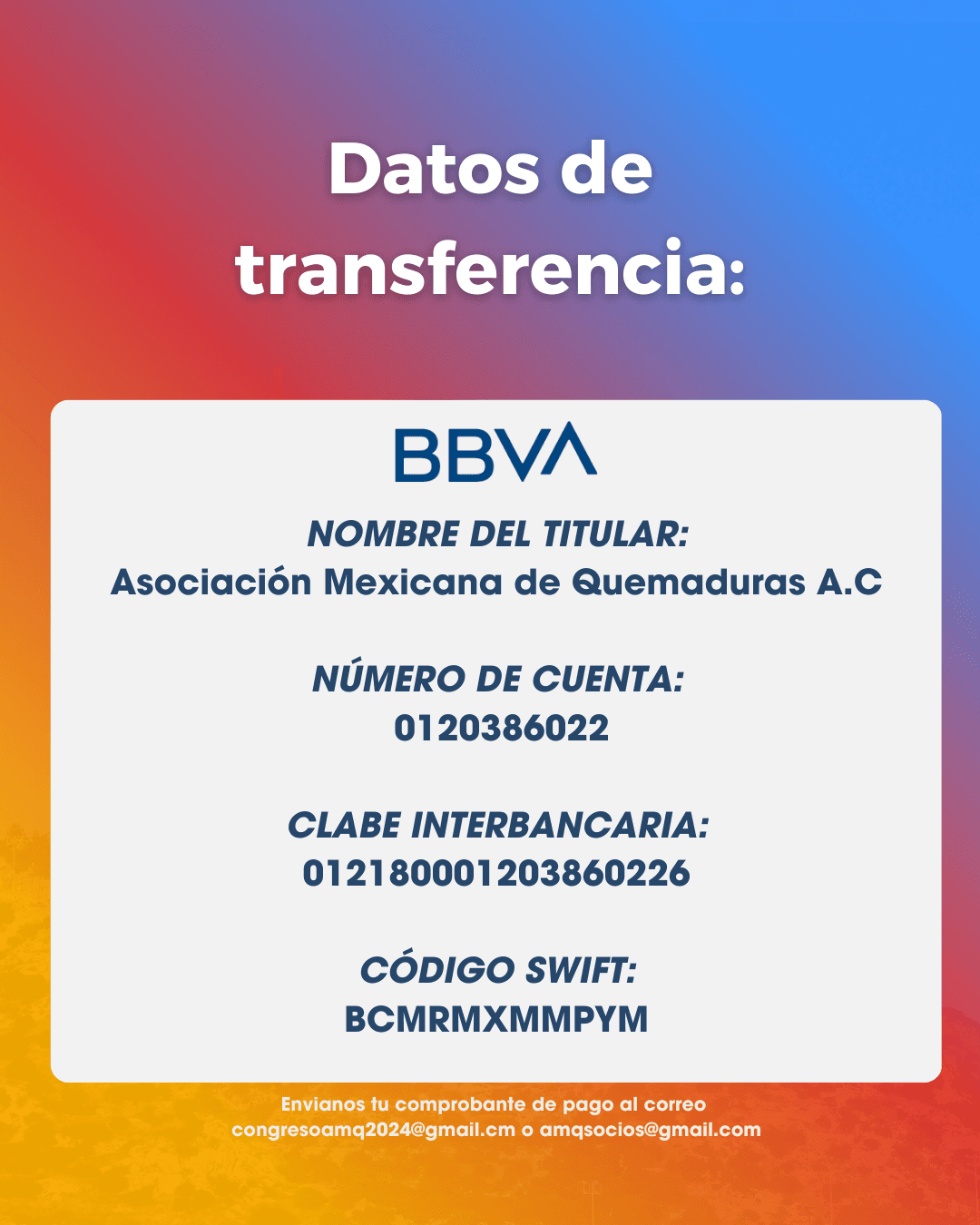 Datos de transferencia BBVA
